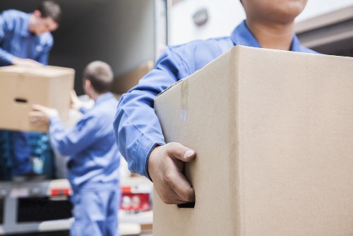 Office relocation planning in Lambeth with desks and boxes prepared for moving