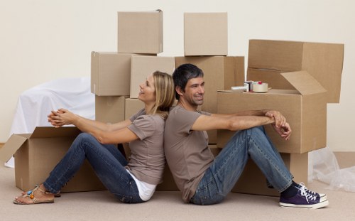 A removals team supporting a commercial move for a Lambeth business