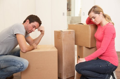 Sofa and household furniture ready for pick-up in a Lambeth property