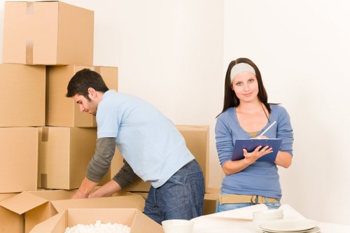 Boxes and furniture being loaded for removals in Lambeth
