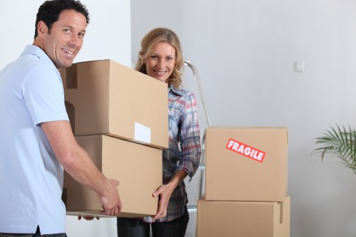 Packing boxes and household items for a Lambeth move